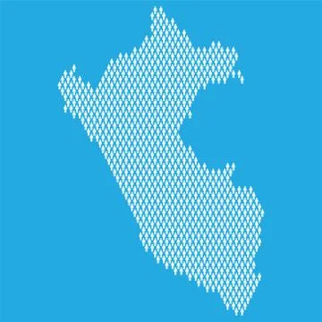 Peru population. Statistic map made from stick figure people Illustrazione stock