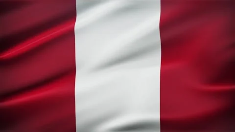 Peru Realistic Flag Wave Motion Background Stock Footage 337118694