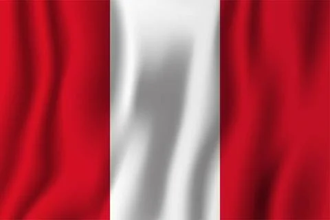  Peru realistic waving flag vector illustration. National country backgrou... Stock Photos