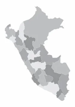 Peru regions map Stock Illustration