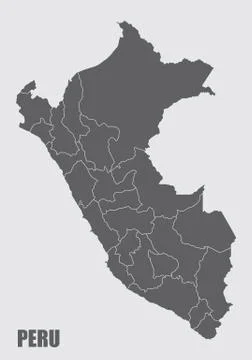 Peru regions map Stock Illustration
