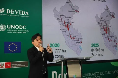 Peru reports third consecutive decline in coca cultivation, Lima - 17 Jul 2026 Stock-Fotos