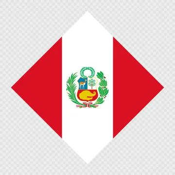 Peru rhombus flag. Vector illustration. Stock Illustration