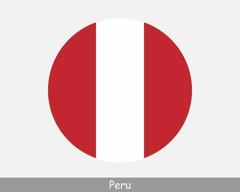 Peru Round Flag Stock Illustration