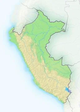 Peru, shaded relief map Stock Illustration