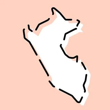 Peru simplified vector map Stock Illustration