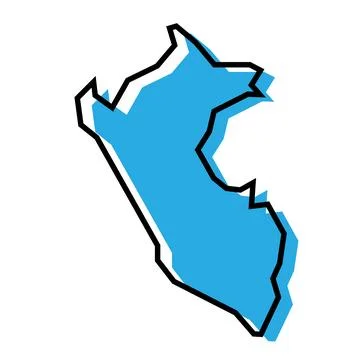 Peru simplified vector map Stock Illustration