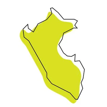 Peru simplified vector map Stock Illustration