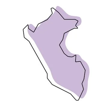 Peru simplified vector map Stock Illustration