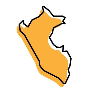 Peru simplified vector map Stock Illustration