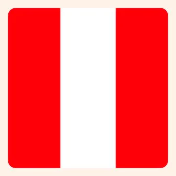 Peru square flag button, social media communication sign, business icon. Stock Illustration