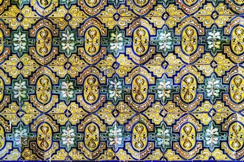 Peru style ceramic pattern at a temple in Lima, Peru, South America 스톡 일러스트