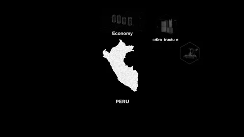 Peru technology map with animated charts Stock Footage 340972108