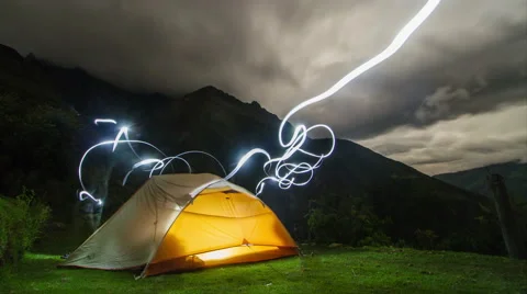 Peru Time Lapse - Camping Next To The Choquequirao Ruins 库存影片 53246187
