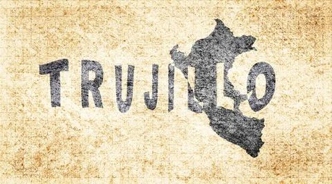 Peru Trujillo Typography Map Stock Illustration