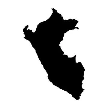 Peru vector map silhouette Stock Illustration