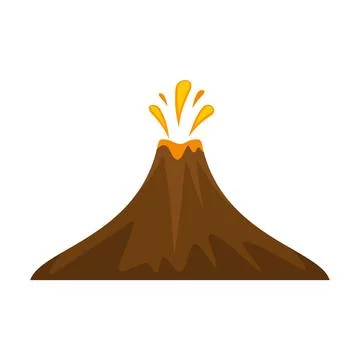 Peru volcano icon flat isolated Stock Illustration