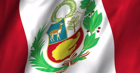 Peru Waving Flag-4K Stock Footage 47007412