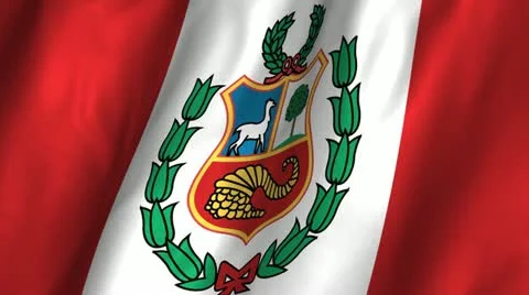 Peru Waving Flag Stock Footage 12355614