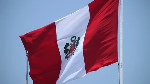 Peru waving flag Stock Footage 77758653