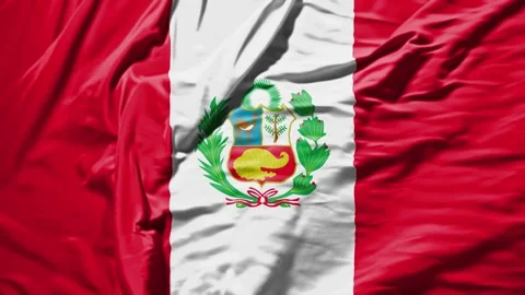Peru waving flag realistic cloth animation Stock Footage 309193360