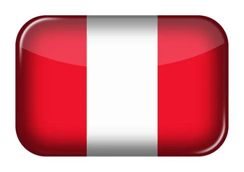 Peru web icon rectangle button with clipping path 3d illustration Stock Illustration