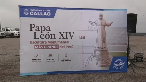 Peru will build the world's largest monument to Pope Leo XIV ahead of his offici Stock Footage 344580099