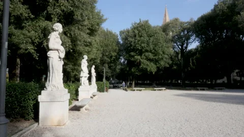 Perugia, Italy, the statues inside the Frontone garden Stock Footage 220746959