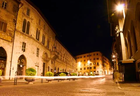 Perugia at night. Stock Photos