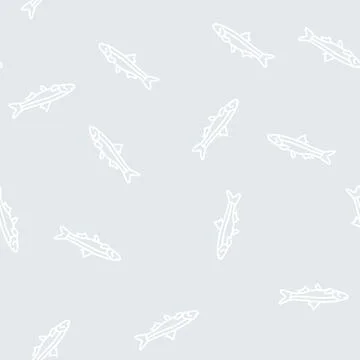 Peruvian anchoveta line seamless pattern Stock Illustration