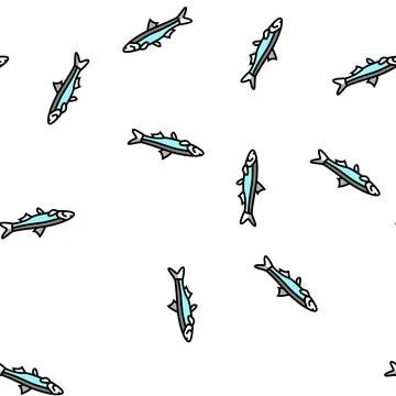 Peruvian anchoveta vector seamless pattern Stock Illustration