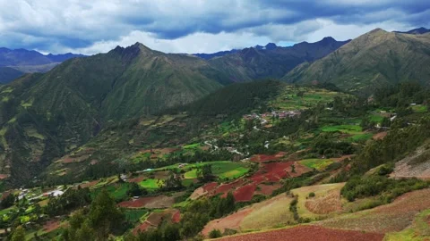Peruvian Andes mountain range Limatambo Heertahuayco valley highlands avocado Stock Footage 323335105