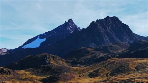 Peruvian Andes mountains Hatun Ritty Hatun Rit'i glacier parallax aerial drone Stock-Footage 321730213