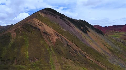 Peruvian Andes Red Valley Hutun Ritty Glacier Rainbow Mountain Palccoyo canyon Stock Footage 325768424