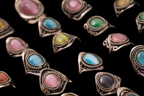 Peruvian Artisian Ring Collection Stock Photos