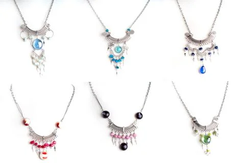 Peruvian Beaded Necklace Set Stock Photos