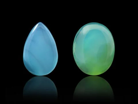 Peruvian blue and aqua-blue chalcedony Stock Photos