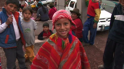 Peruvian boy smiles Stock Footage 311253