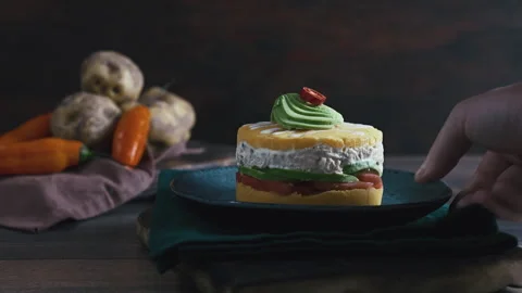 Peruvian Causa Rellena Stock Footage 338341010