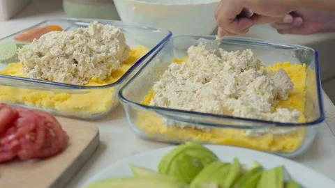 Peruvian causa rellena  preparation Stock-Footage 341437748