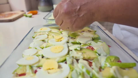 Peruvian causa rellena  preparation Stock Footage 341437854