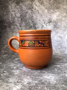 Peruvian craft, ceramic cup, souvenir Stock Photos