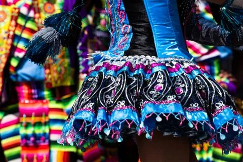 Peruvian dancers at the parade in cusco. Stock-Fotos