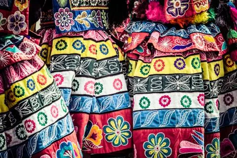 Peruvian dancers at the parade in cusco. Fotos Stock
