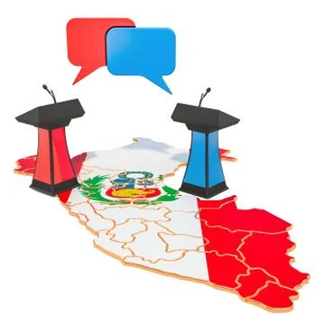 Peruvian Debate concept, 3D rendering Stock-Illustration