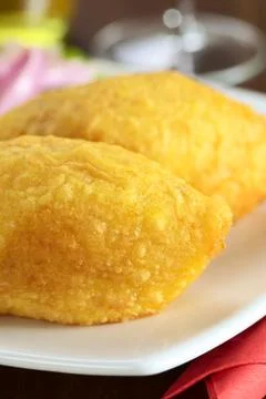 Peruvian dish called papa rellena Stock Photos