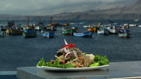 Peruvian dish - ceviche Stock Footage 40298040