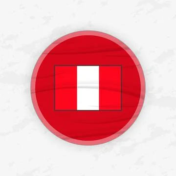 Peruvian Flag in a Circular Emblem Design, Abstract Round Sticker Illustratio Stock Illustration