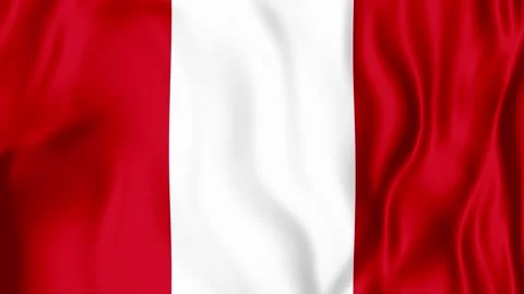 Peruvian Flag Flowing Smoothly with Realistic Fabric Texture 動画素材 342344486