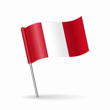 Peruvian flag map pointer layout. Vector illustration. Illustrazione stock